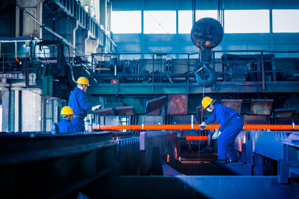 interior view of a steel factory,steel industry in city of China.